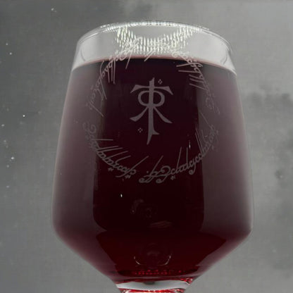 Personalised - Engraved LotR inspired Wine glass - choose from 6 designs