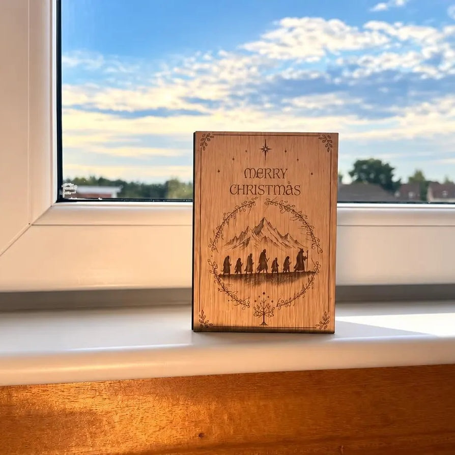 Journey Silhouette Wooden Christmas Card