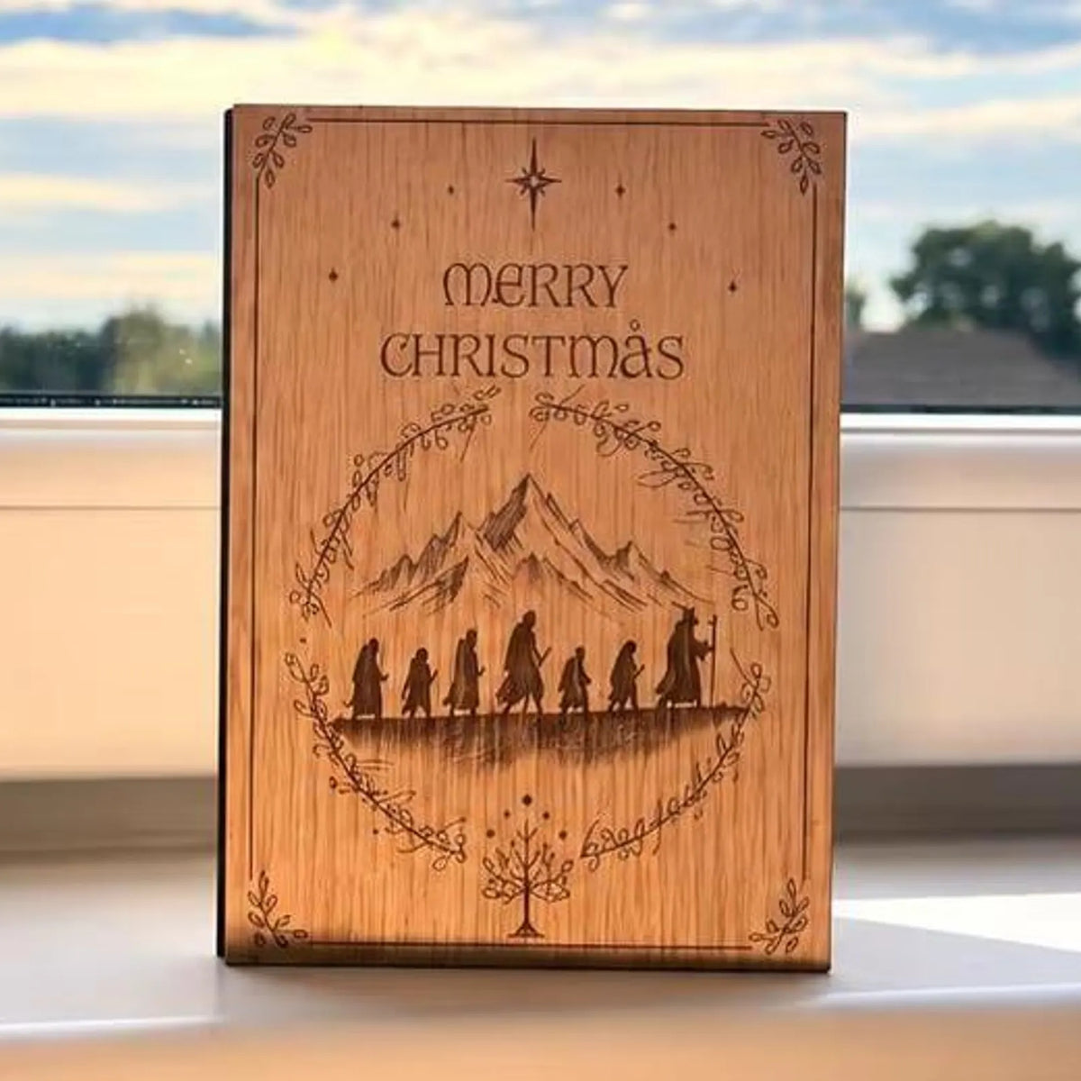 Journey Silhouette Wooden Christmas Card