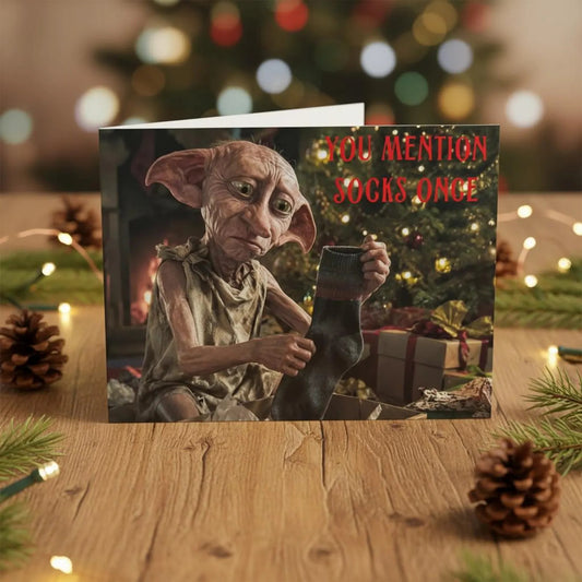 You Mention Socks Once House-Elf Christmas Card