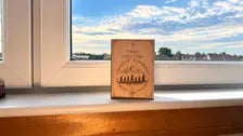 Journey Christmas Card - Silhouette Snowy Mountain Wooden Engraved Card - Adventure Fantasy Gift - Keepsake & Envelope