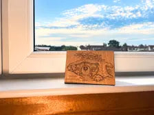 Cosy Cottage Christmas Card - Wooden Engraved Fantasy Home Card - Keepsake & Envelope
