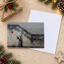 Wizard & Balloon - Street Art Style Christmas Card - A5 Art Print or Wall Art