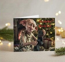 Not Another Bloody Sock - Funny House-Elf Christmas Card - A5 Art Print or Wall Art