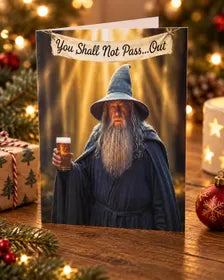 Wizard Says No Entry - Street Art Style Christmas Card - A5 Art Print or Wall Art