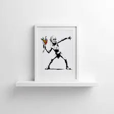 Merry Christmas Creature Throwing Flowers - Street Art Style Christmas Card - A5 Art Print or Wall Art