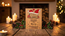 Christmas Card - What WOOD I Do Without You - Tree Christmas Card - Cute Funny Wooden Engraved Keepsake & Envelope