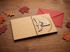 Special Delivery Christmas Card - Owl Post Wooden Engraved Card - Magical Gift - Keepsake & Envelope