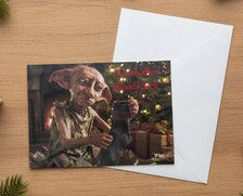 Not Another Bloody Sock - Funny House-Elf Christmas Card - A5 Art Print or Wall Art