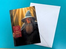 Wizard Invitation - Street Art Style Christmas Card - A5 Art Print or Wall Art
