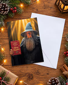 Wizard Invitation - Street Art Style Christmas Card - A5 Art Print or Wall Art