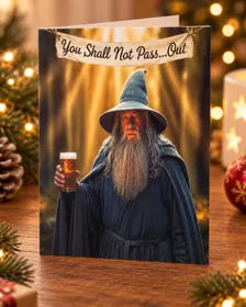 Wizard Says No Entry - Street Art Style Christmas Card - A5 Art Print or Wall Art