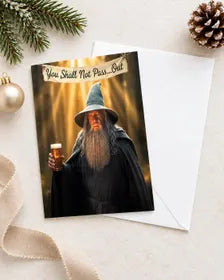 Wizard Says No Entry - Street Art Style Christmas Card - A5 Art Print or Wall Art
