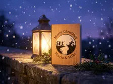 3 Brothers Christmas Card - Wooden Engraved Card - Magical Keepsake Gift