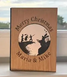 3 Brothers Christmas Card - Wooden Engraved Card - Magical Keepsake Gift