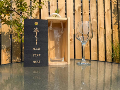 Anduril Sword Engraved Pint Glass, another view