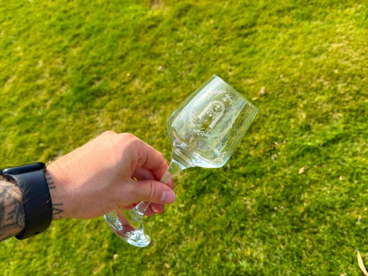 Lord of the Rings Inspired Engraved Wine Glass, Personalised, another view