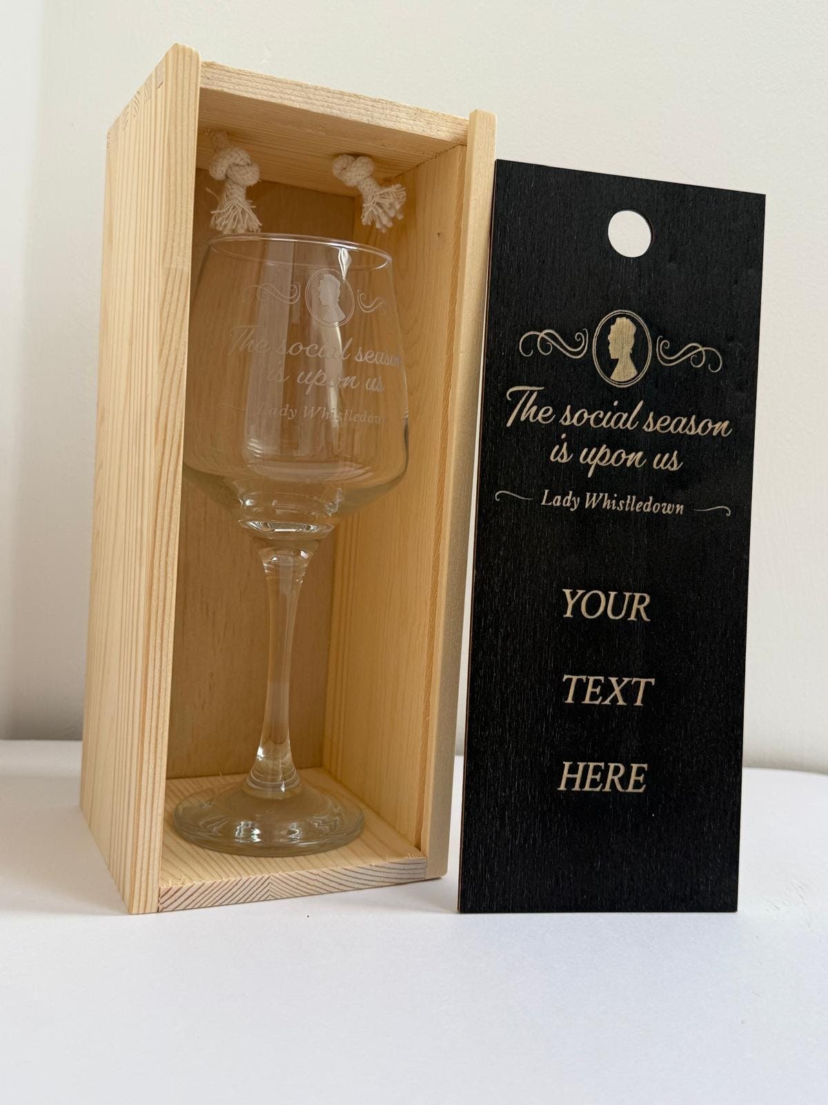 Social Season Engraved Wine Glass, another view