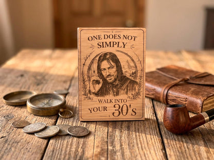 Milestone Birthday Card - Funny Fantasy Wooden Engraved Card - Personalised