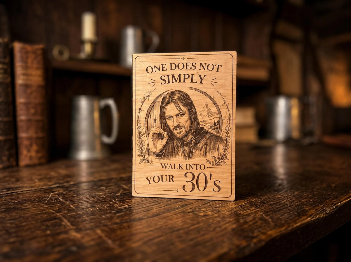 Milestone Birthday Card - Funny Fantasy Wooden Engraved Card - Personalised