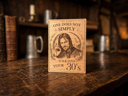 Milestone Birthday Card - Funny Fantasy Wooden Engraved Card - Personalised