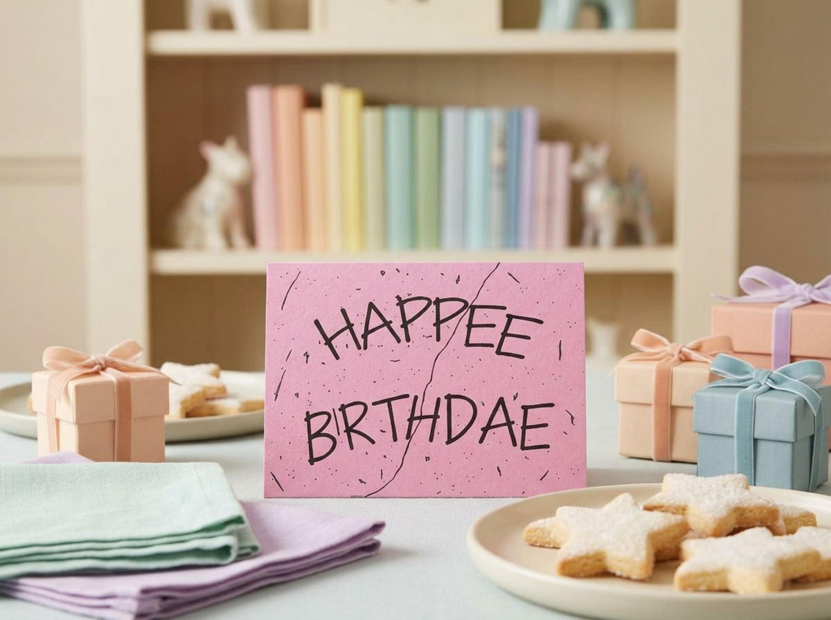 Happee Birthdae Card - Magical Wooden Engraved Birthday Card