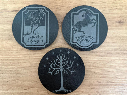 Lord of the Rings  - inspired slate coasters - choice of 6