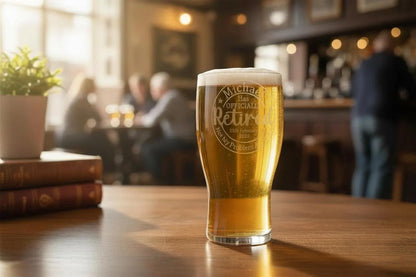 Personalised - Engraved Retirement Pint Glass - Presentation Box