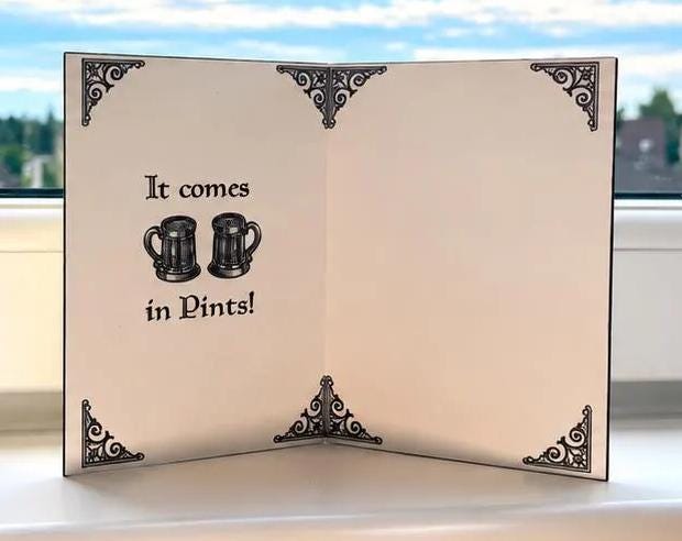 Village Inn Birthday Card with Hanging Decoration - Wooden Engraved Keepsake