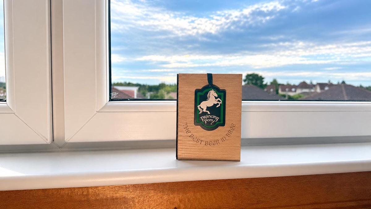 Village Inn Birthday Card with Hanging Decoration - Wooden Engraved Keepsake