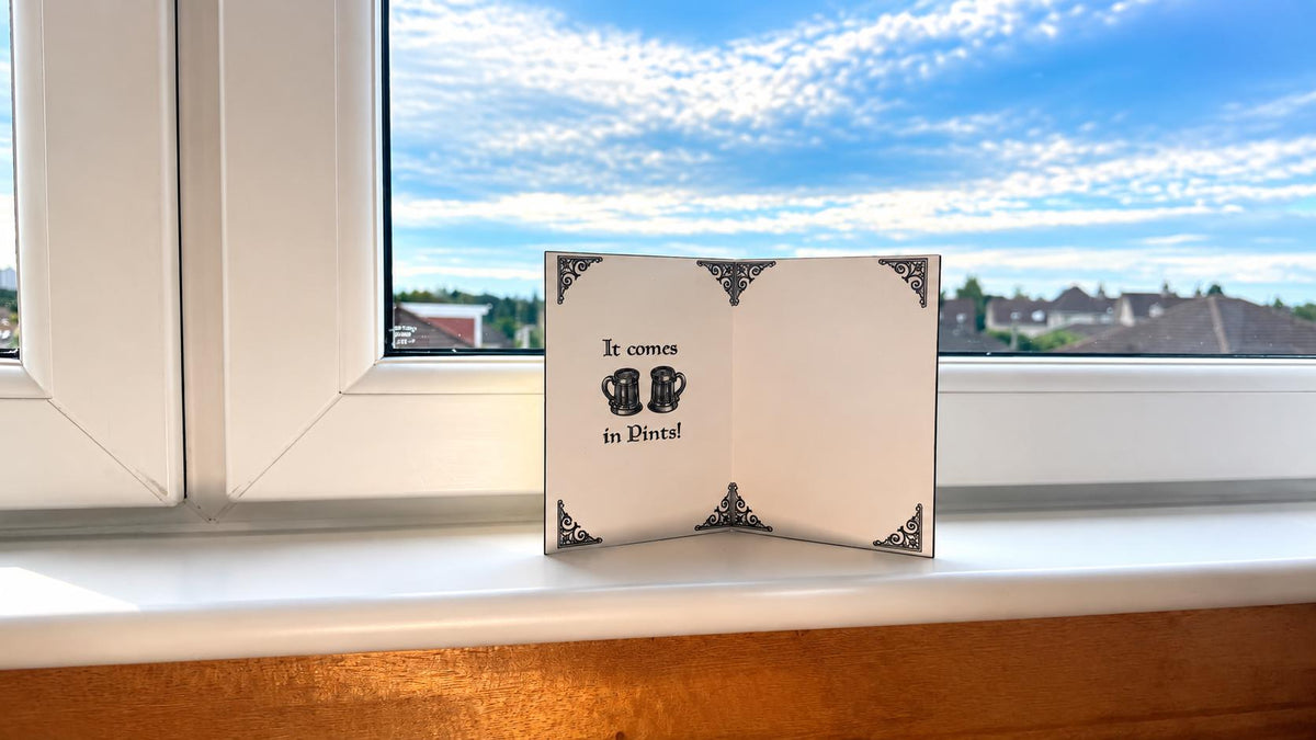 Village Inn Birthday Card with Hanging Decoration - Wooden Engraved Keepsake