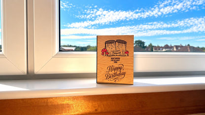 Birthday Card - What WOOD I Do Without You - Cute Pun Wooden Engraved Card
