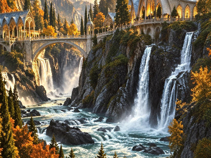 Elven Valley Framed Print - Fantasy Wall Art A3