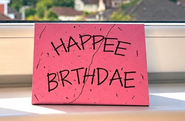 Happee Birthdae Card - Magical Wooden Engraved Birthday Card