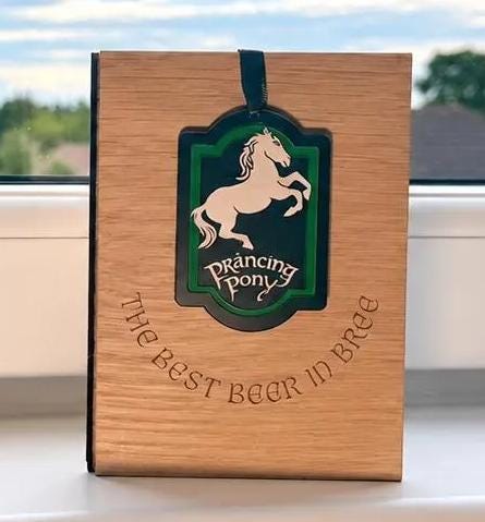 Village Inn Birthday Card with Hanging Decoration - Wooden Engraved Keepsake