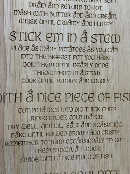 Po-Tay-Toes Chopping Board, another view