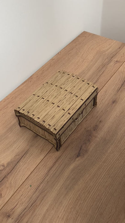 Wooden Chest Box with integrated hinge