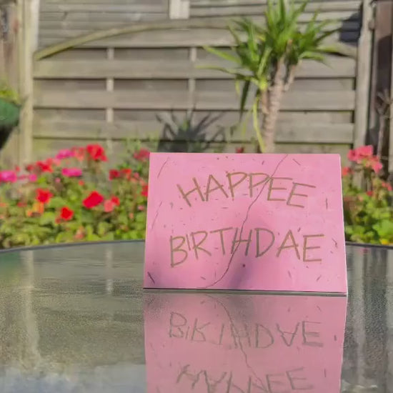 Happee Birthdae Card - Magical Wooden Engraved Birthday Card