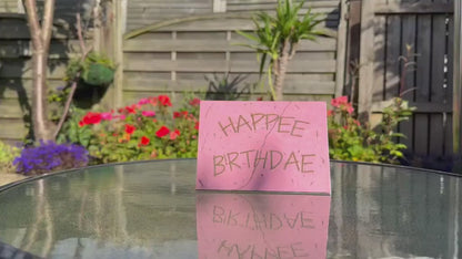Happee Birthdae Card - Magical Wooden Engraved Birthday Card