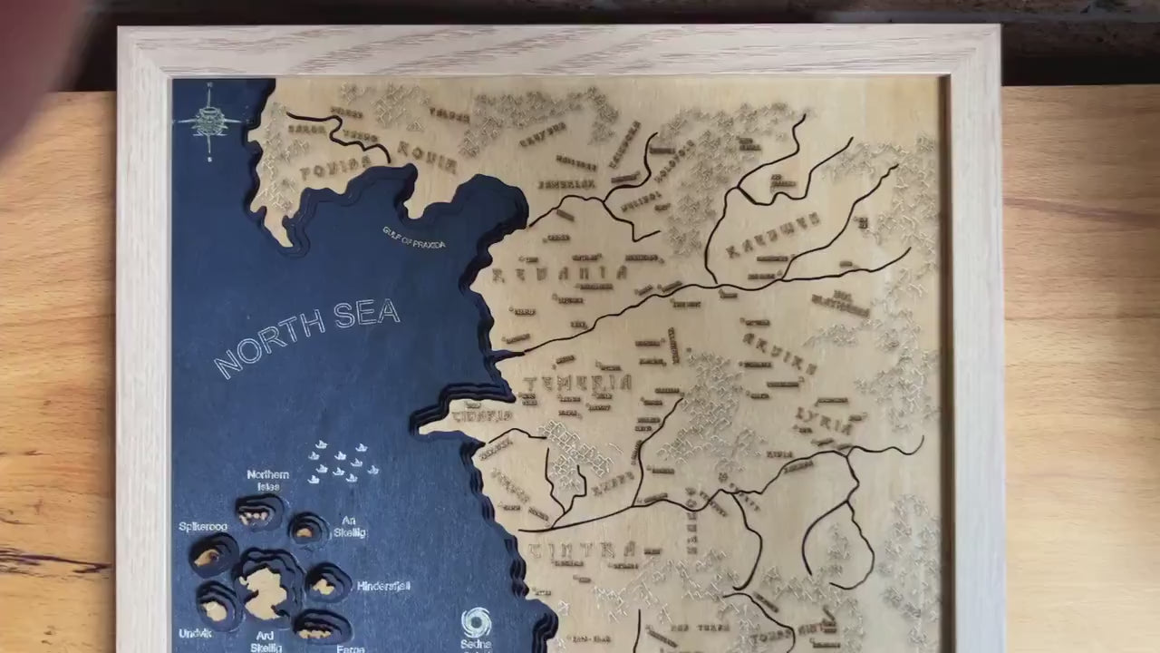 The Witcher Inspired 3D Relief Map Wall Art