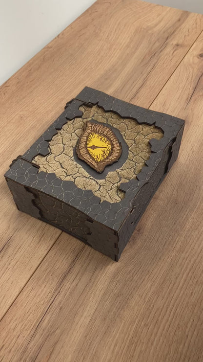 Wooden Dragon eye Box with wooden hinges