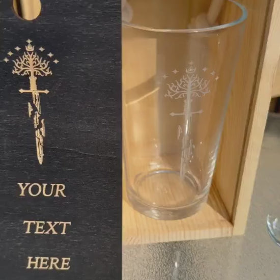Anduril Sword Engraved Pint Glass