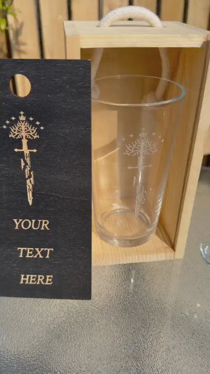 Anduril Sword Engraved Pint Glass