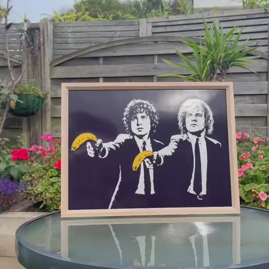 Hobbit Pulp Fiction Street Art Framed Print