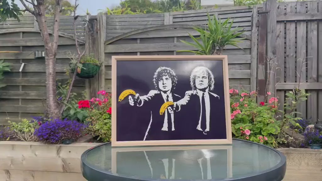 Hobbit Pulp Fiction Street Art Framed Print