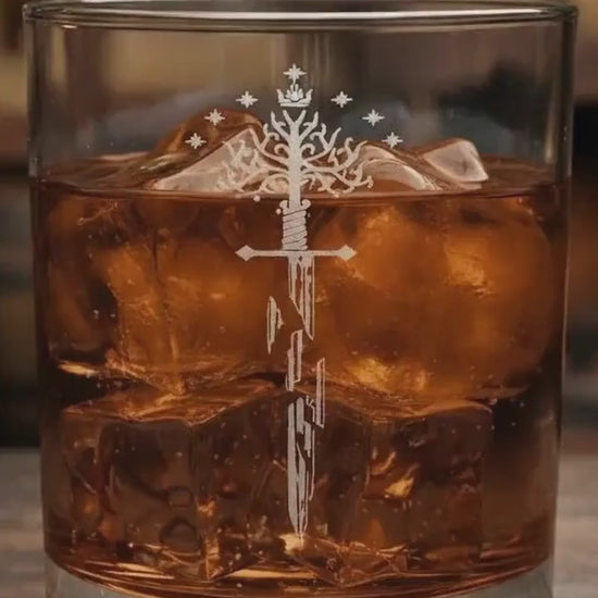 Anduril Full Sword Engraved Whisky Glass