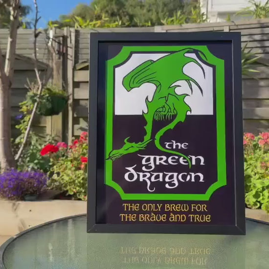 Green Dragon Pub Sign Framed Print