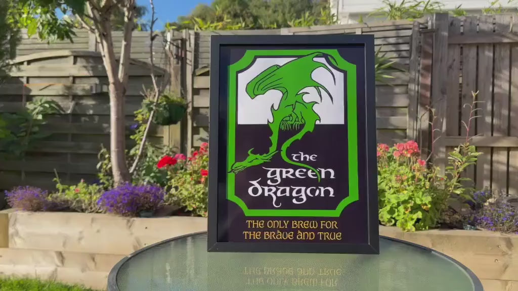 Green Dragon Pub Sign Framed Print