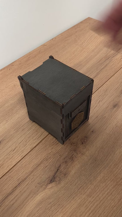 Wooden Deck Box with integrated wooden hinges