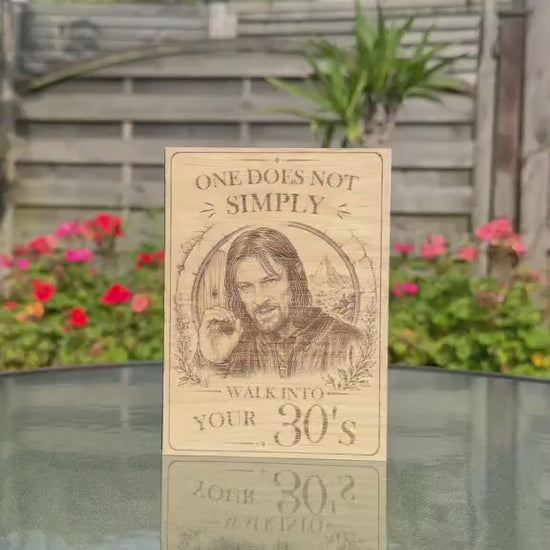 Milestone Birthday Card - Funny Fantasy Wooden Engraved Card - Personalised
